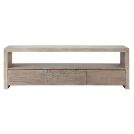 TV-Lowboard aus massiver Eiche, B 160 cm, taupe
