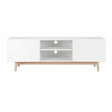 TV-Lowboard im Vintage-Stil aus Holz, B 150 cm, weiß